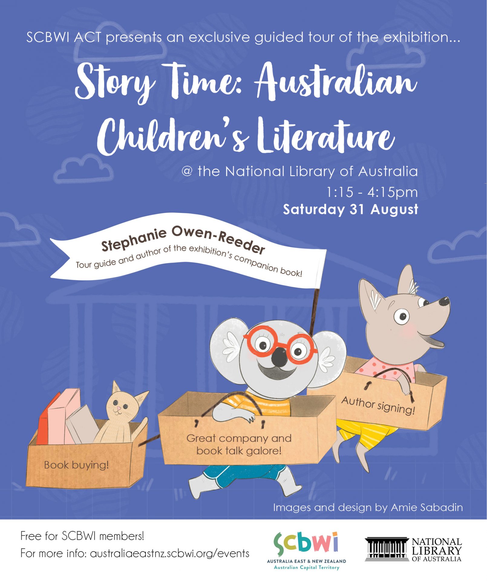 Design and illustration for a SCBWI ACT event at the National Library of Australia.